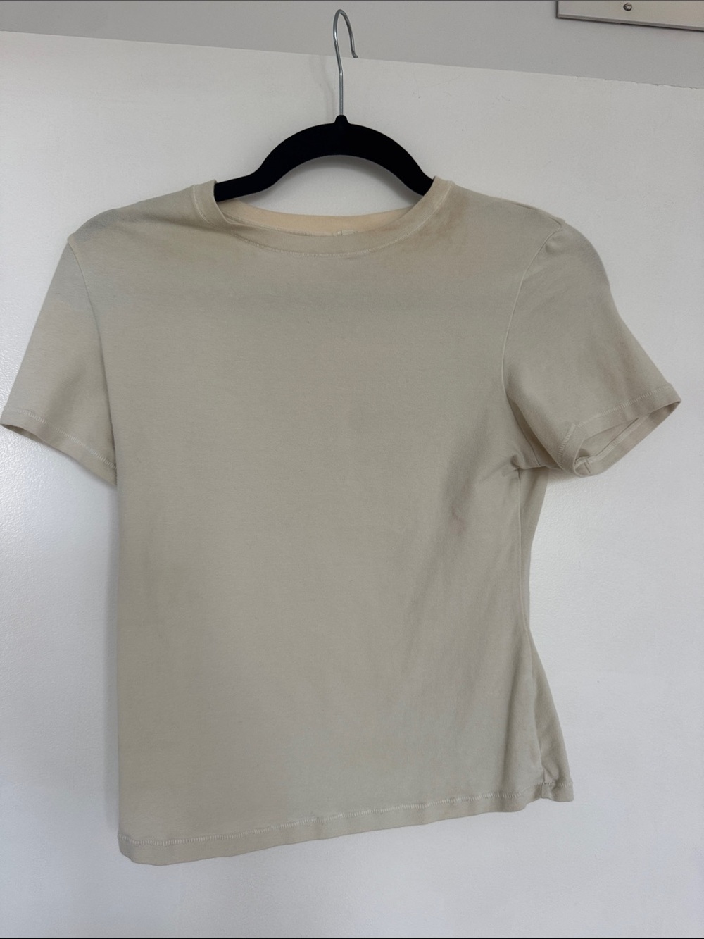 SKIMS Crewneck Women's Tee in Light Beige
